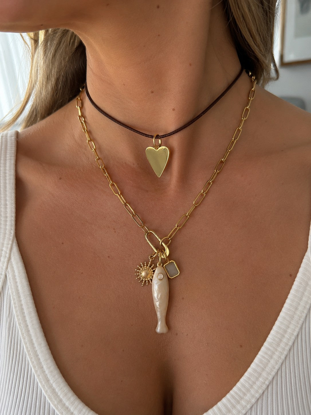 Elongated Heart Charm