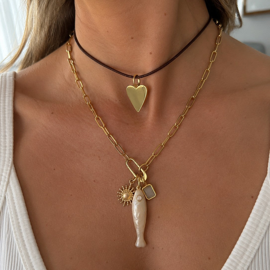 Elongated Heart Charm