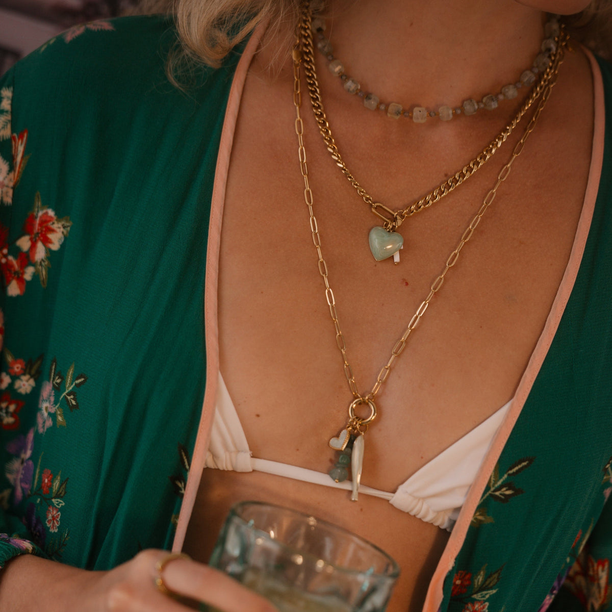 Mint Heart Charm